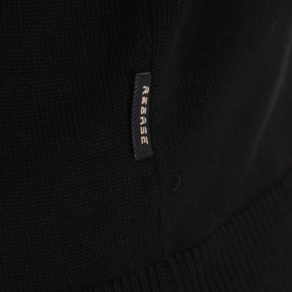 262RKNIT-8052 KNITS HALF-ZIP WITH DENSE EMBROIDERY BLACK