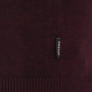 262RKNIT-8052 KNITS HALF-ZIP WITH DENSE EMBROIDERY BORDEAUX MELANGE - Image 6