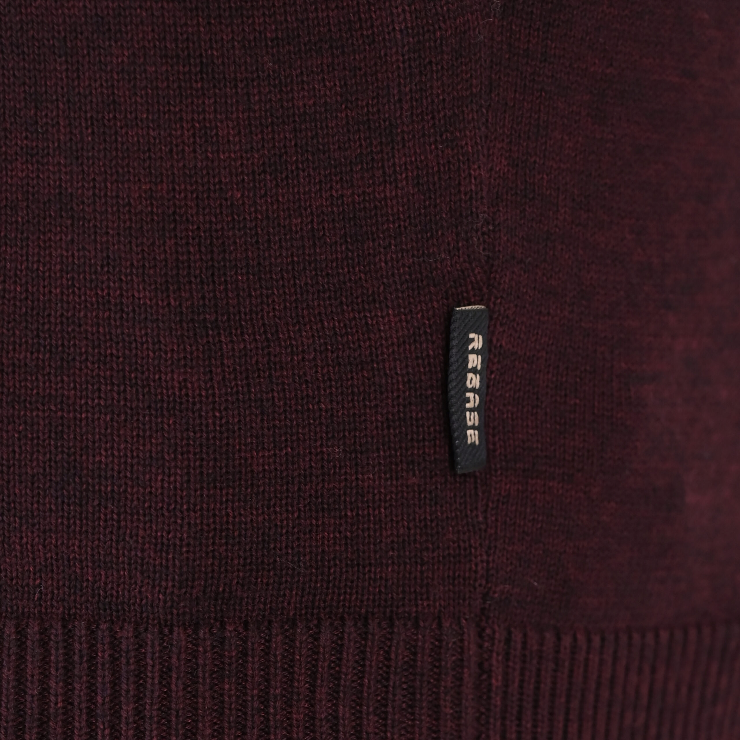 262RKNIT-8052 KNITS HALF-ZIP WITH DENSE EMBROIDERY BORDEAUX MELANGE - Image 6