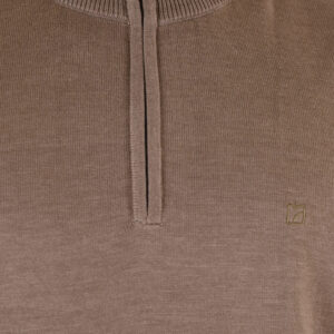 262RKNIT-8052 KNITS HALF-ZIP WITH DENSE EMBROIDERY CIGAR MELANGE - Image 5