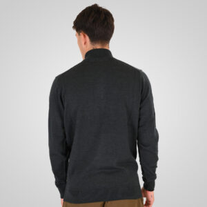262RKNIT-8052 KNITS HALF-ZIP WITH DENSE EMBROIDERY FOREST GREEN MELANGE - Image 4