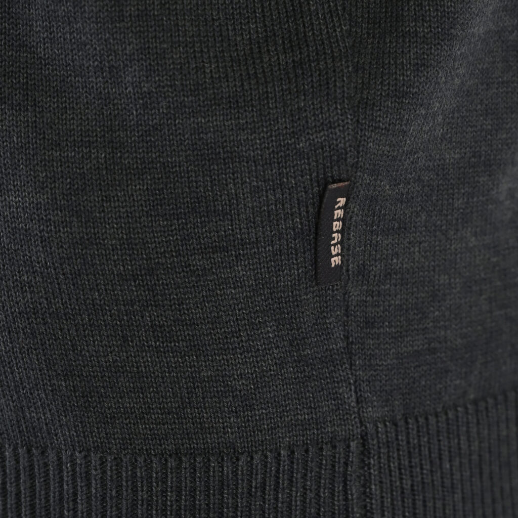 262RKNIT-8052 KNITS HALF-ZIP WITH DENSE EMBROIDERY FOREST GREEN MELANGE