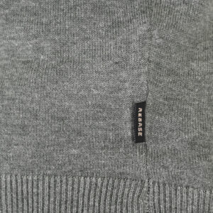 262RKNIT-8052 KNITS HALF-ZIP WITH DENSE EMBROIDERY GREY GREEN MELANGE - Image 5