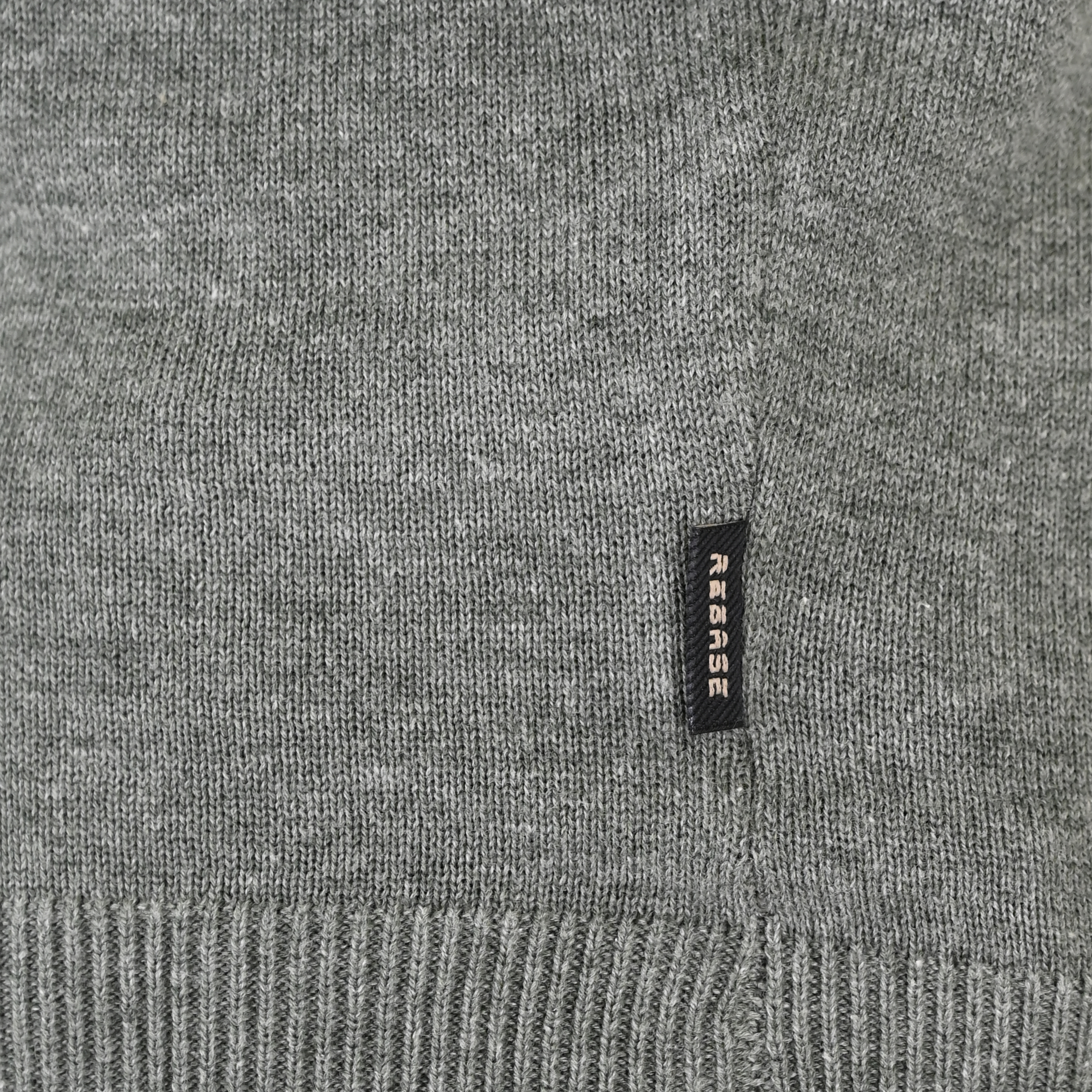262RKNIT-8052 KNITS HALF-ZIP WITH DENSE EMBROIDERY GREY GREEN MELANGE - Image 5