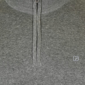262RKNIT-8052 KNITS HALF-ZIP WITH DENSE EMBROIDERY GREY GREEN MELANGE - Image 6