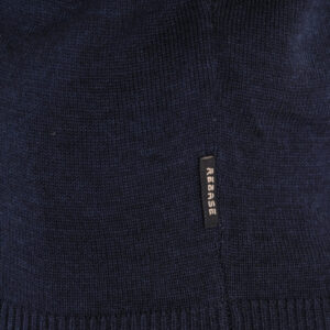 262RKNIT-8052 KNITS HALF-ZIP WITH DENSE EMBROIDERY NAVY MELANGE - Image 4