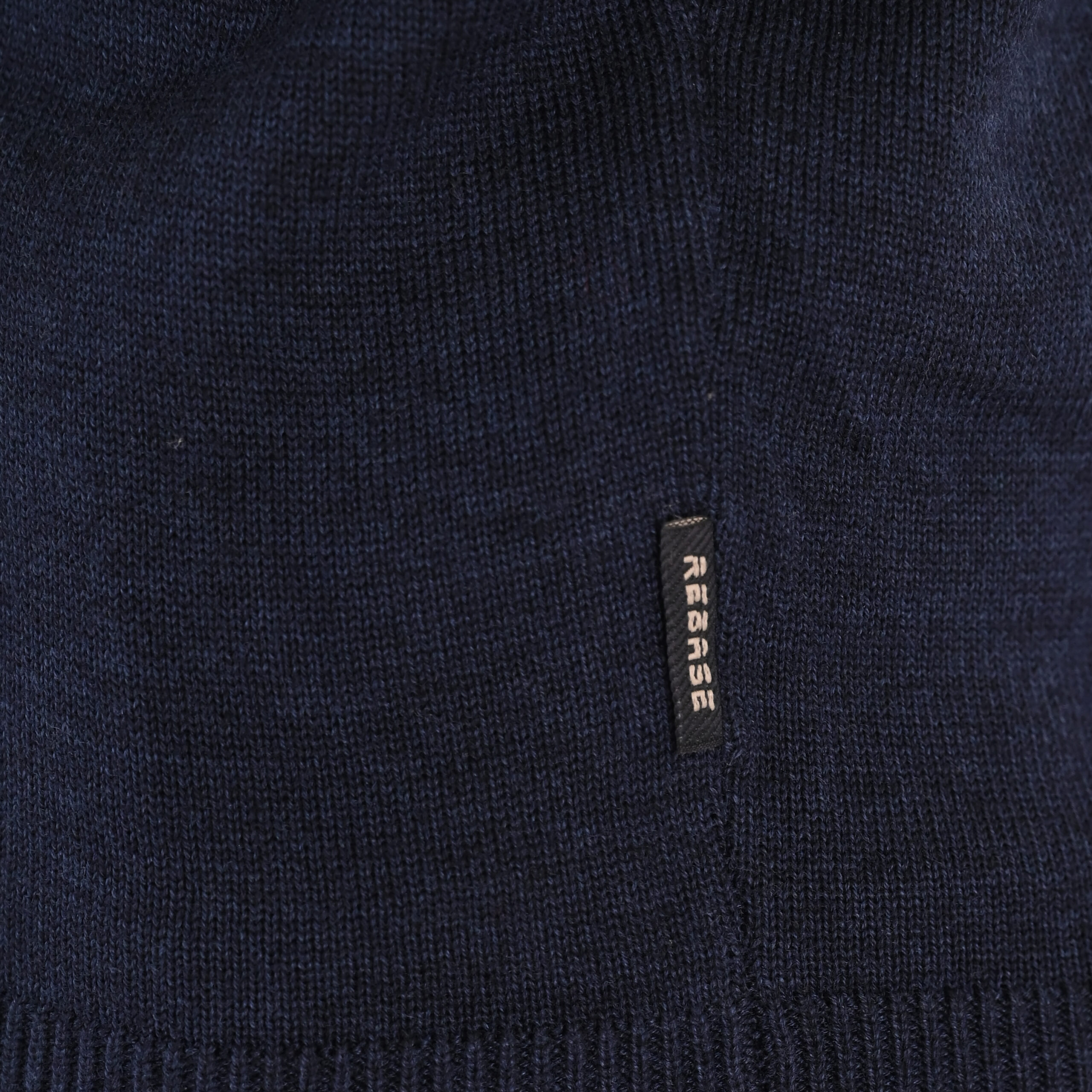 262RKNIT-8052 KNITS HALF-ZIP WITH DENSE EMBROIDERY NAVY MELANGE - Image 4