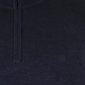 262RKNIT-8052 KNITS HALF-ZIP WITH DENSE EMBROIDERY NAVY MELANGE - Image 5