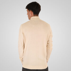262RKNIT-8052 KNITS HALF-ZIP WITH DENSE EMBROIDERY OFF WHITE MELANGE - Image 4