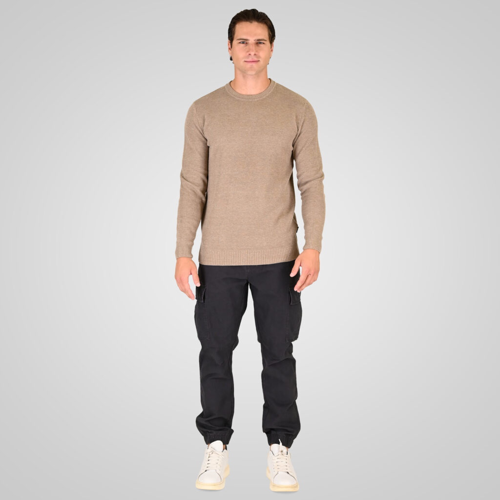 262RKNIT-8053 KNITS CREWNECK (SPECIAL KNITTING) BEIGE MELANGE