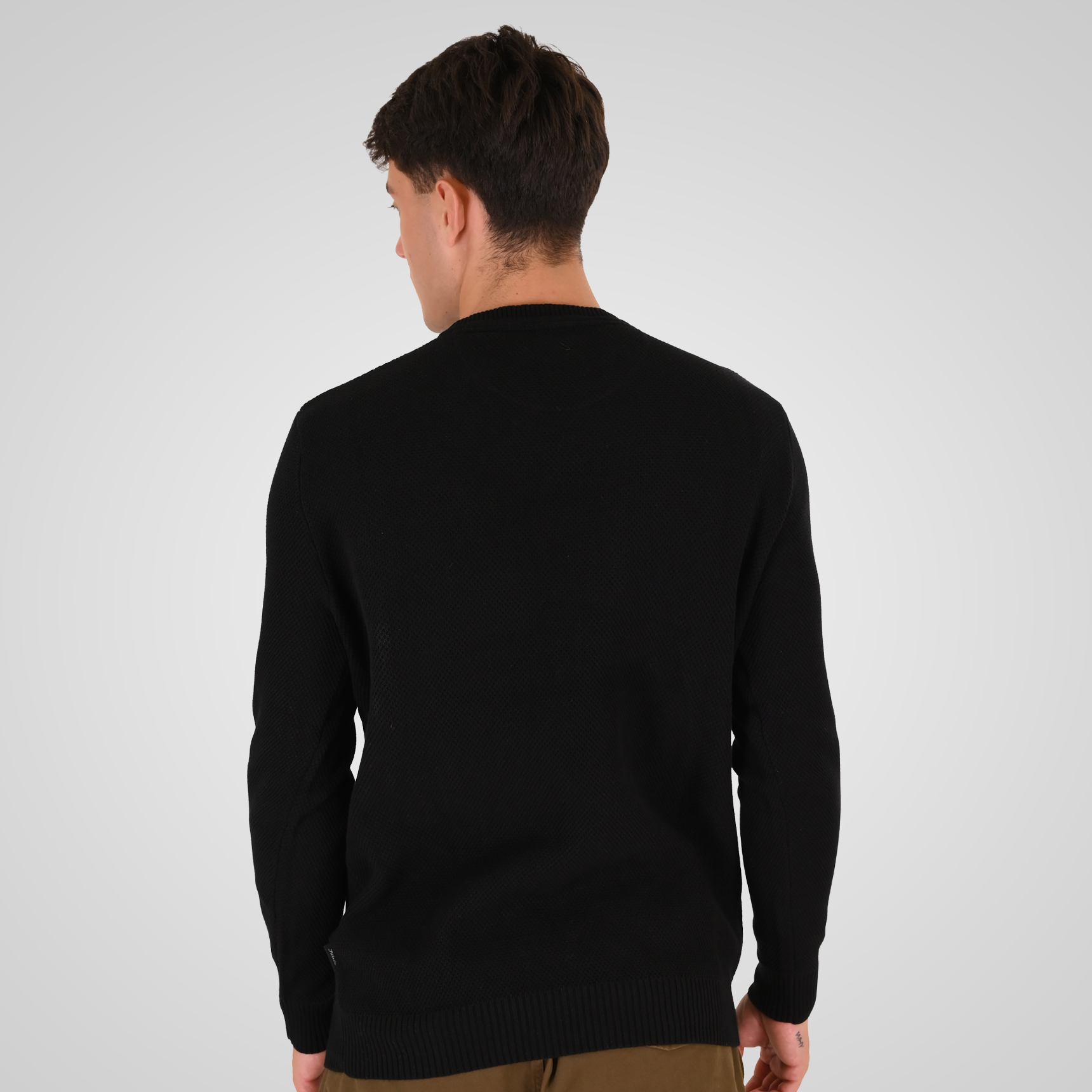 262RKNIT-8053 KNITS CREWNECK (SPECIAL KNITTING) BLACK - Image 4