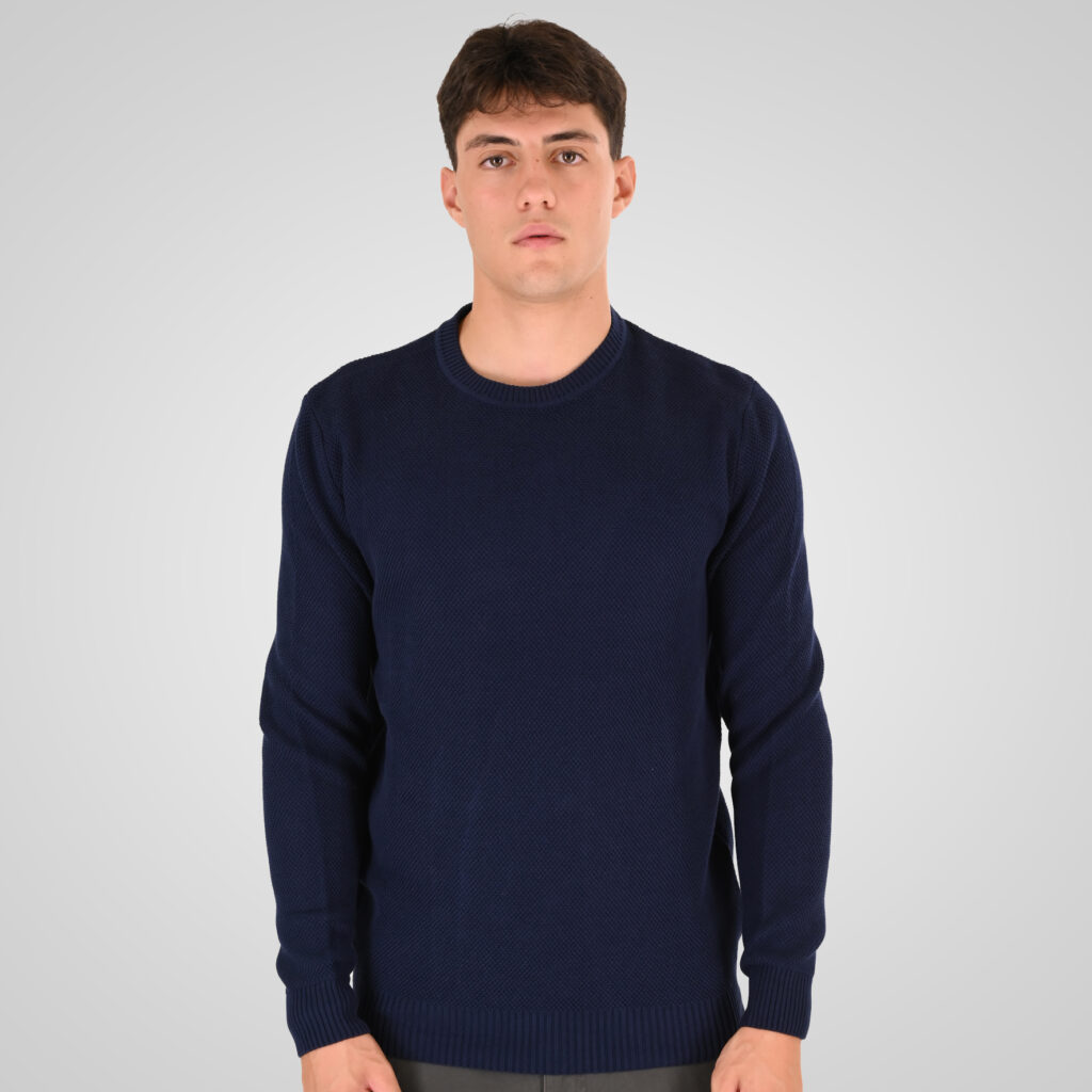 262RKNIT-8053 KNITS CREWNECK (SPECIAL KNITTING) BLUE MARINE