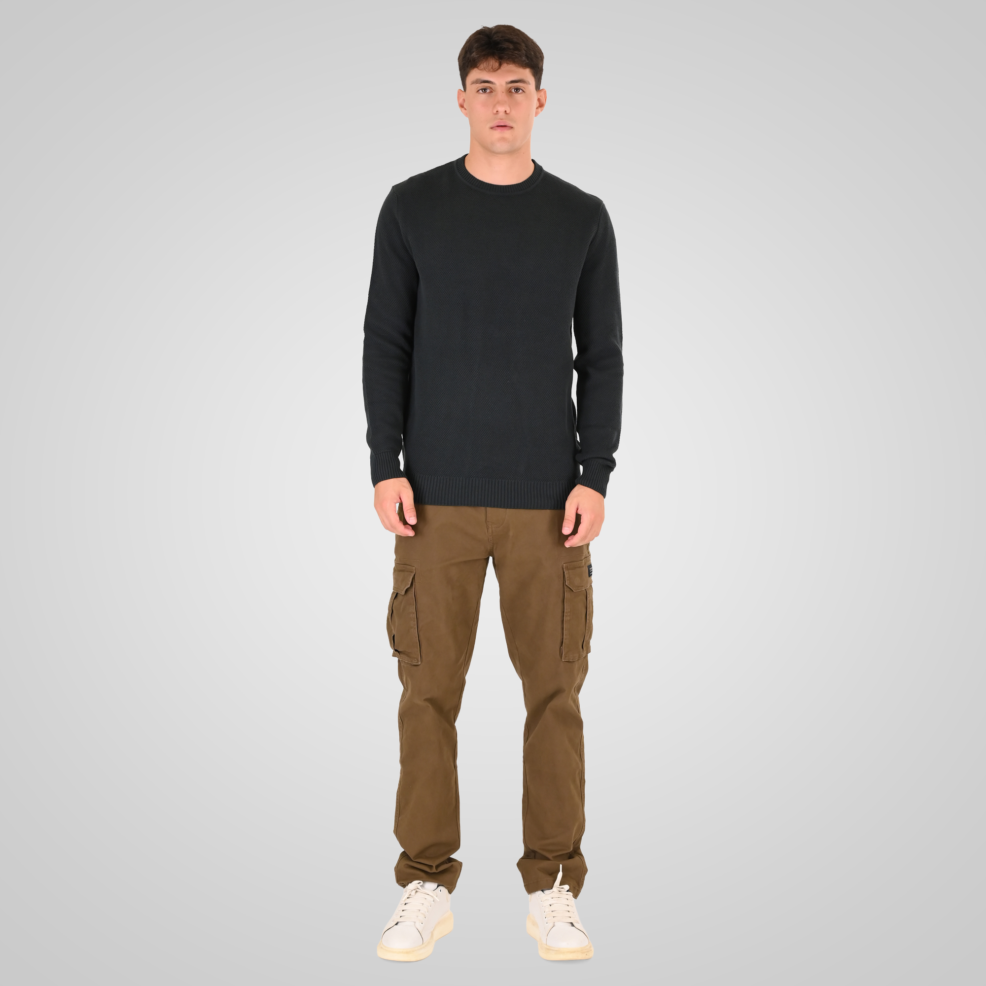 262RKNIT-8053 KNITS CREWNECK (SPECIAL KNITTING) DEEP FOREST - Image 2