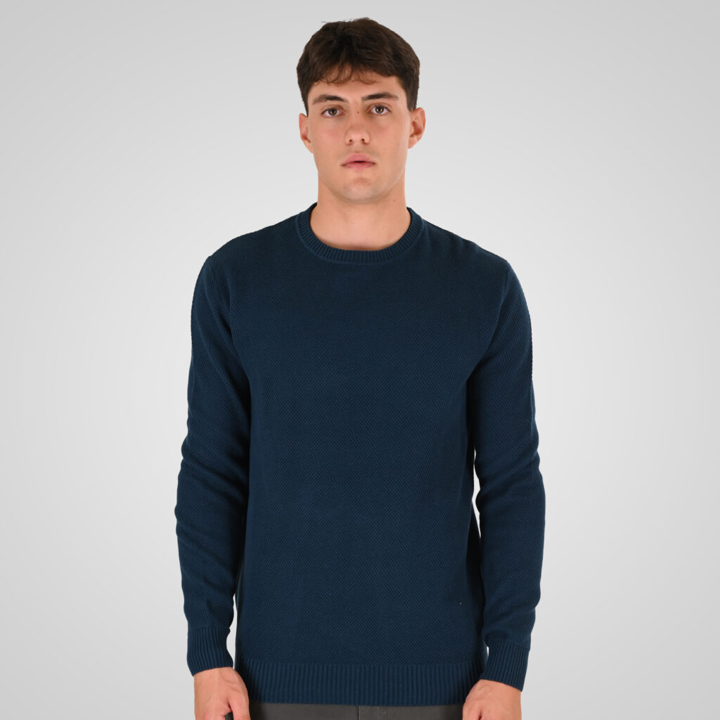 262RKNIT-8053 KNITS CREWNECK (SPECIAL KNITTING) DK PETROL