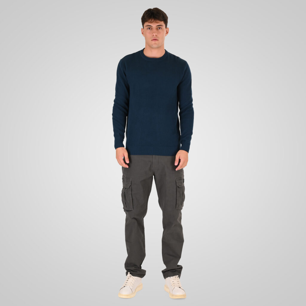 262RKNIT-8053 KNITS CREWNECK (SPECIAL KNITTING) DK PETROL