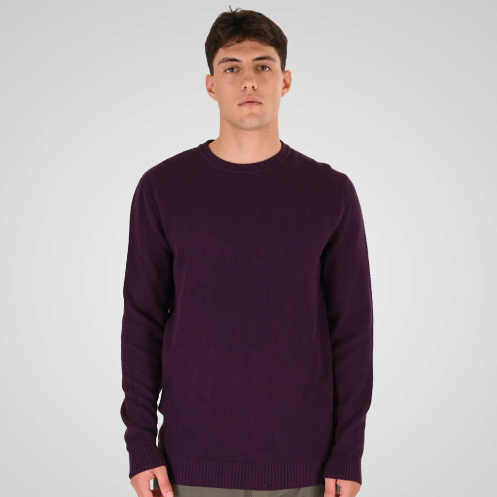 262RKNIT-8053 KNITS CREWNECK (SPECIAL KNITTING) DK RASPBERRY