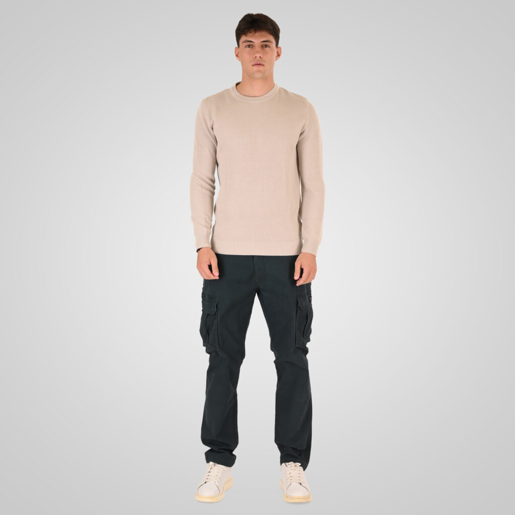 262RKNIT-8053 KNITS CREWNECK (SPECIAL KNITTING) ICE