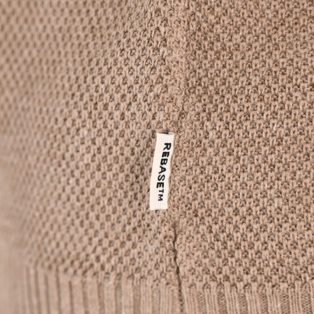 262RKNIT-8054 KNITS HALF-ZIP WITH STAND-UP COLLAR (SPECIAL KNITTING) BEIGE MELANGE