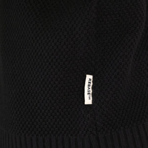 262RKNIT-8054 KNITS HALF-ZIP WITH STAND-UP COLLAR (SPECIAL KNITTING) BLACK - Image 6