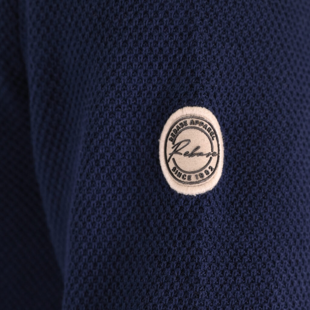 262RKNIT-8054 KNITS HALF-ZIP WITH STAND-UP COLLAR (SPECIAL KNITTING) BLUE MARINE