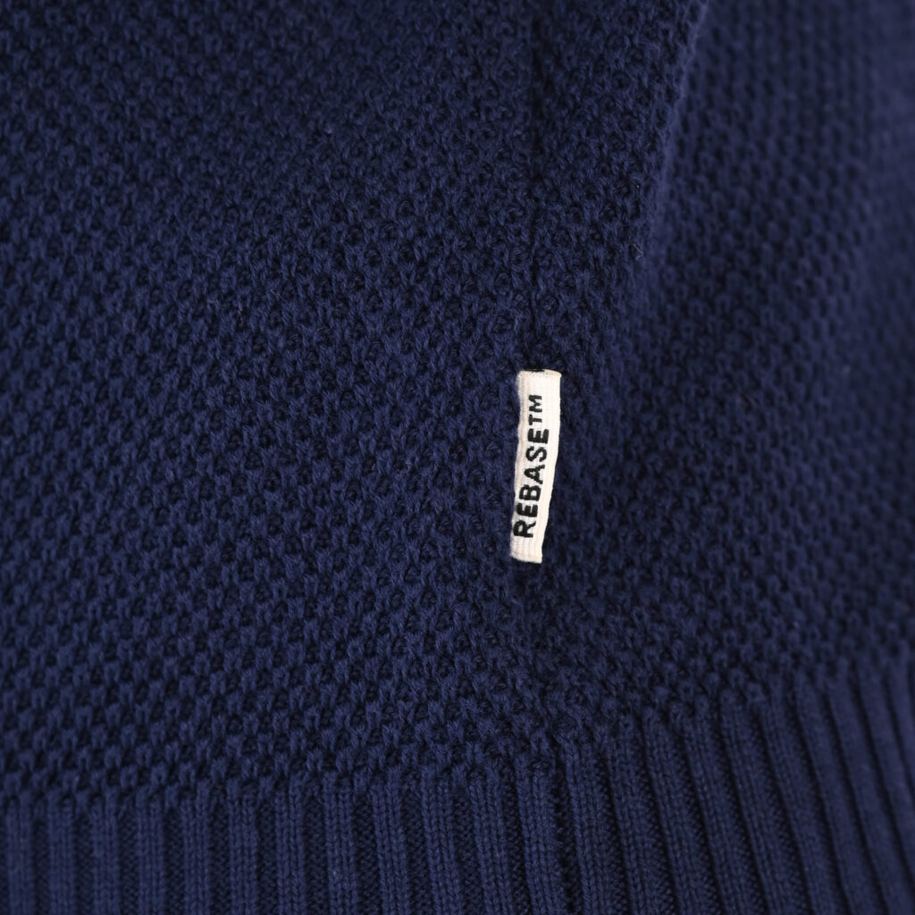 262RKNIT-8054 KNITS HALF-ZIP WITH STAND-UP COLLAR (SPECIAL KNITTING) BLUE MARINE