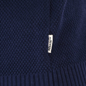 262RKNIT-8054 KNITS HALF-ZIP WITH STAND-UP COLLAR (SPECIAL KNITTING) BLUE MARINE - Image 6