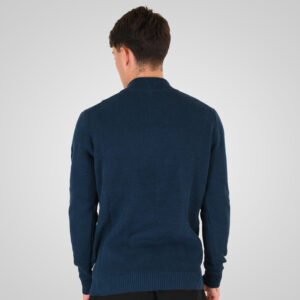 262RKNIT-8054 KNITS HALF-ZIP WITH STAND-UP COLLAR (SPECIAL KNITTING) DK PETROL - Image 4