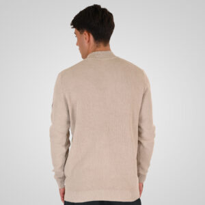 262RKNIT-8054 KNITS HALF-ZIP WITH STAND-UP COLLAR (SPECIAL KNITTING) ICE - Image 4