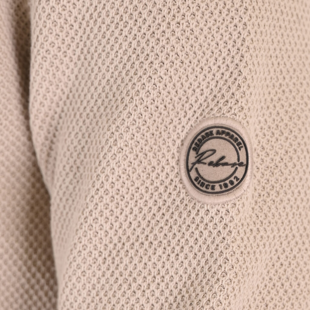 262RKNIT-8054 KNITS HALF-ZIP WITH STAND-UP COLLAR (SPECIAL KNITTING) ICE