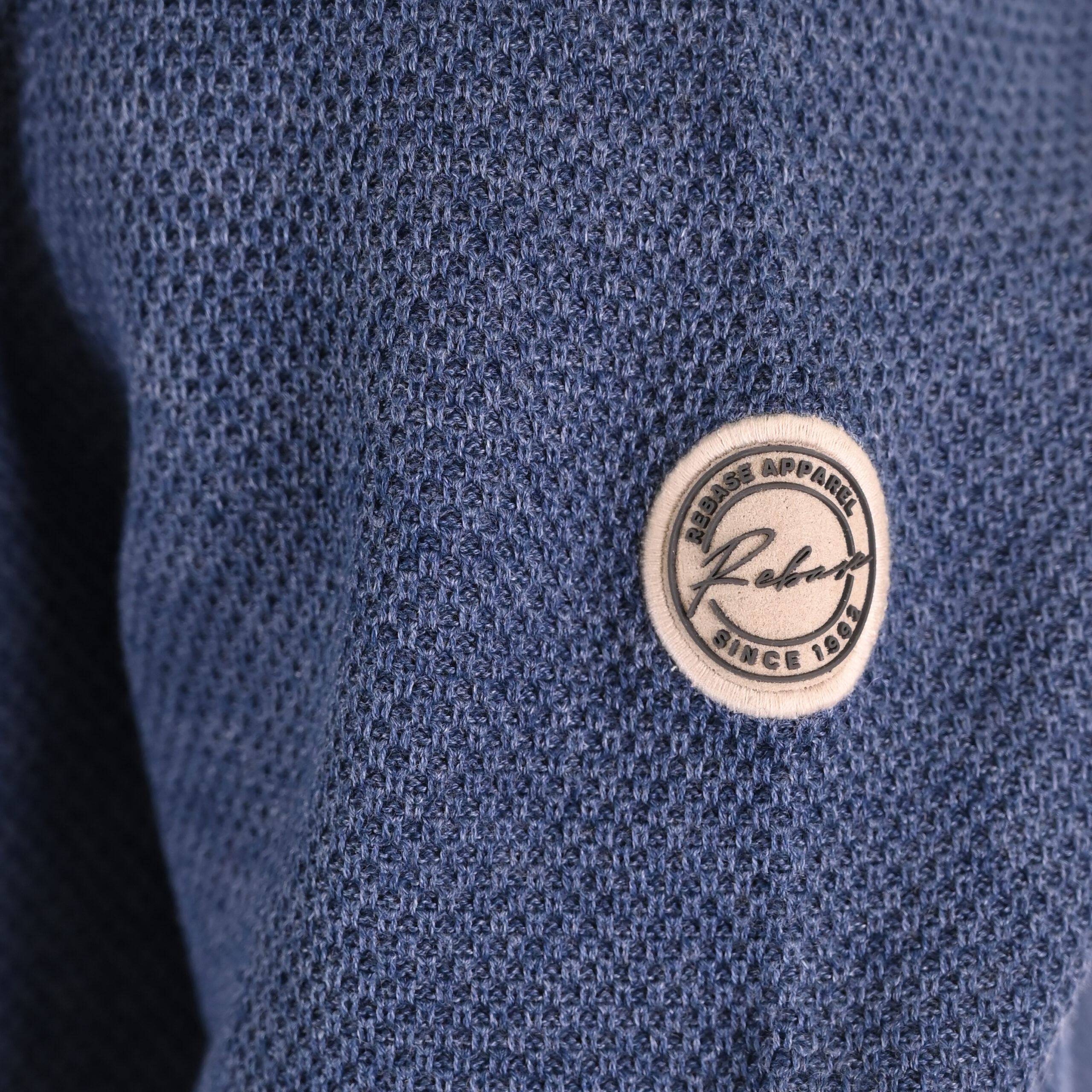 262RKNIT-8054 KNITS HALF-ZIP WITH STAND-UP COLLAR (SPECIAL KNITTING) INDIGO - Image 5