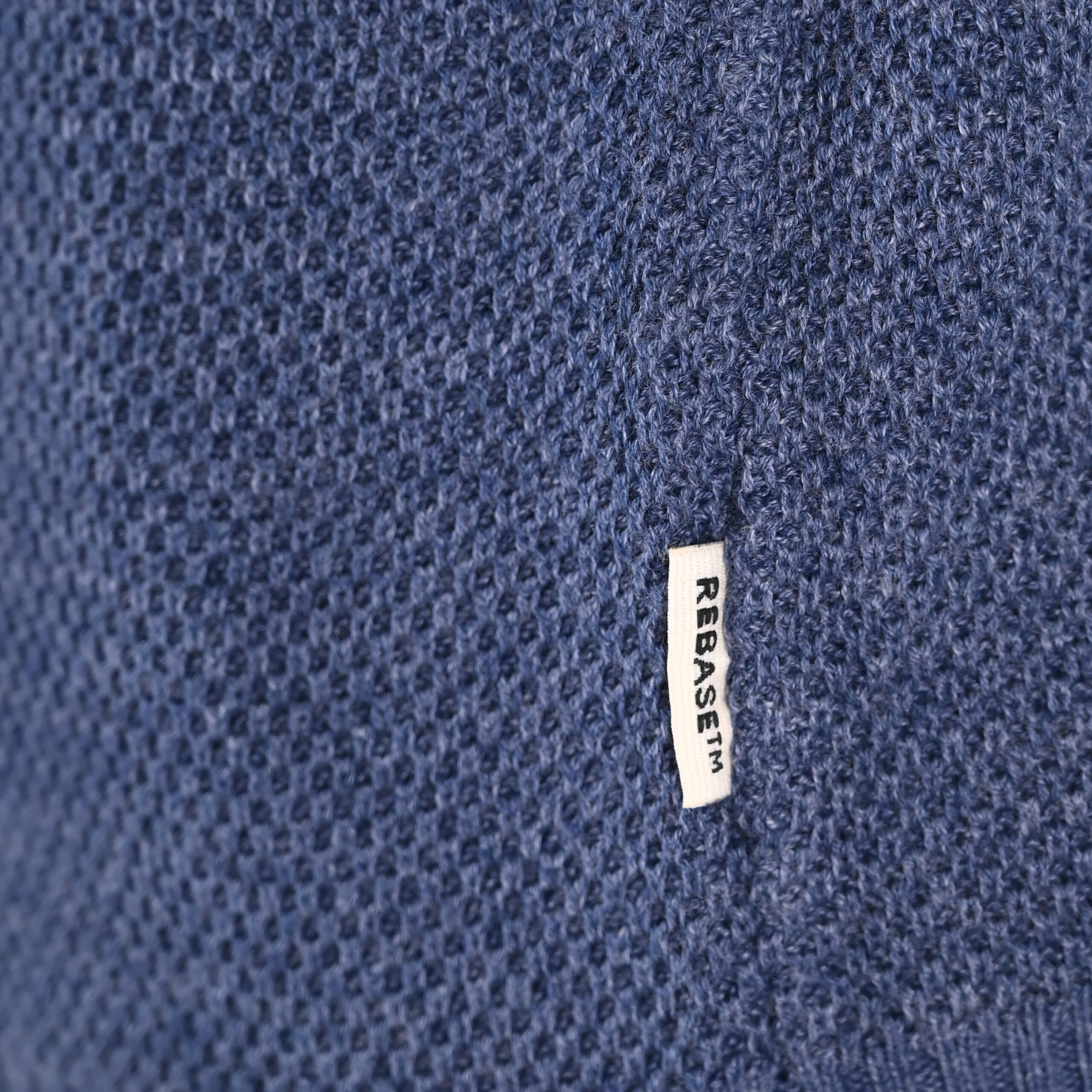 262RKNIT-8054 KNITS HALF-ZIP WITH STAND-UP COLLAR (SPECIAL KNITTING) INDIGO - Image 6