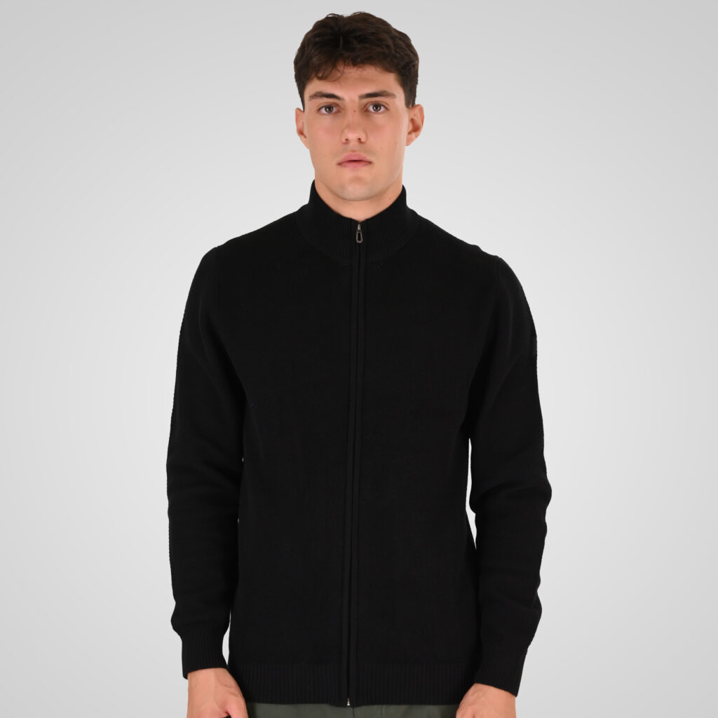 262RKNIT-8055 KNITS FULL-ZIP (SPECIAL KNITTING) BLACK