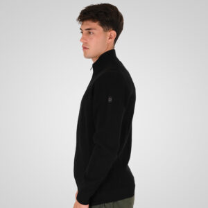 262RKNIT-8055 KNITS FULL-ZIP (SPECIAL KNITTING) BLACK - Image 3