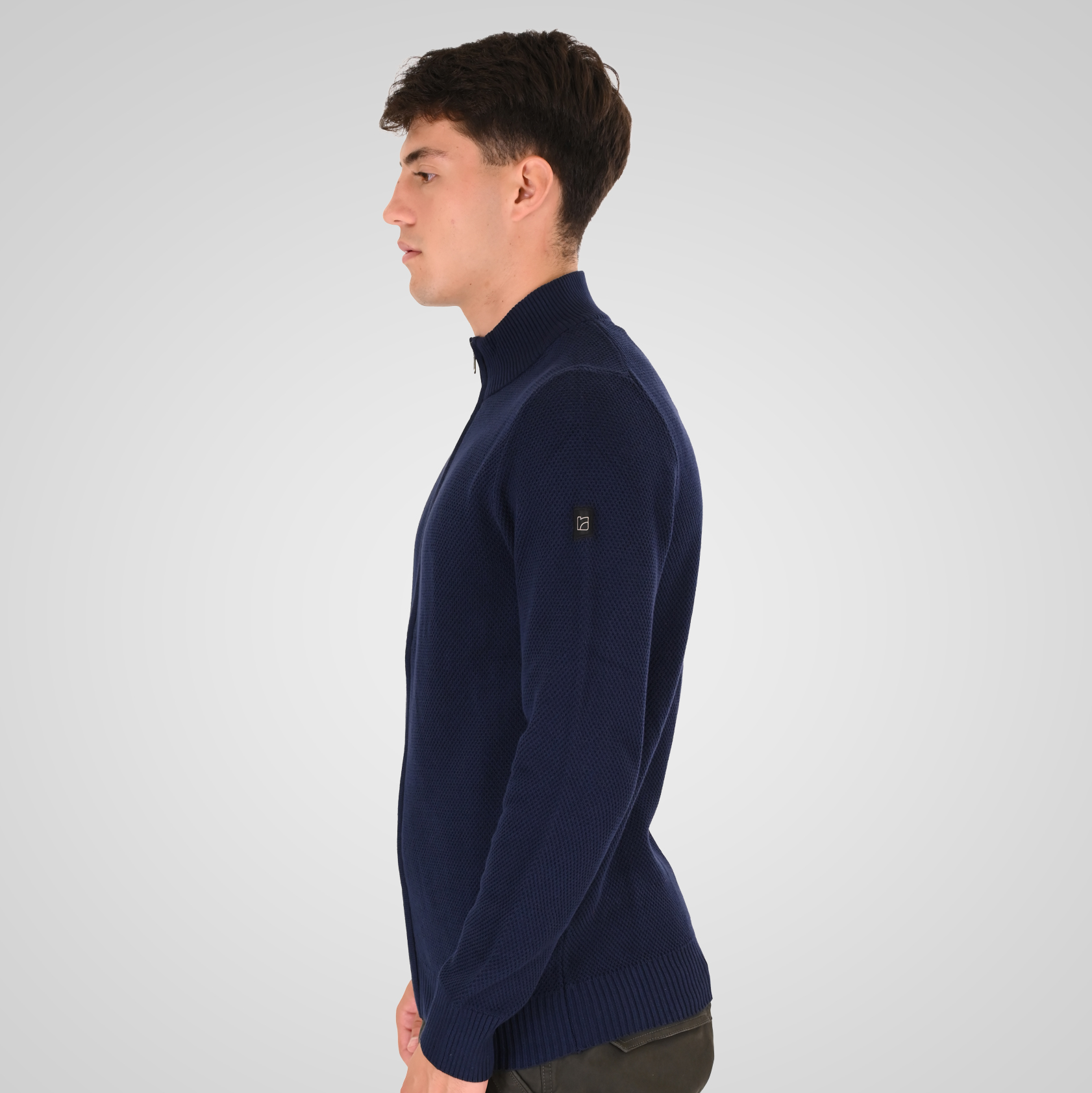 262RKNIT-8055 KNITS FULL-ZIP (SPECIAL KNITTING) BLUE MARINE - Image 3