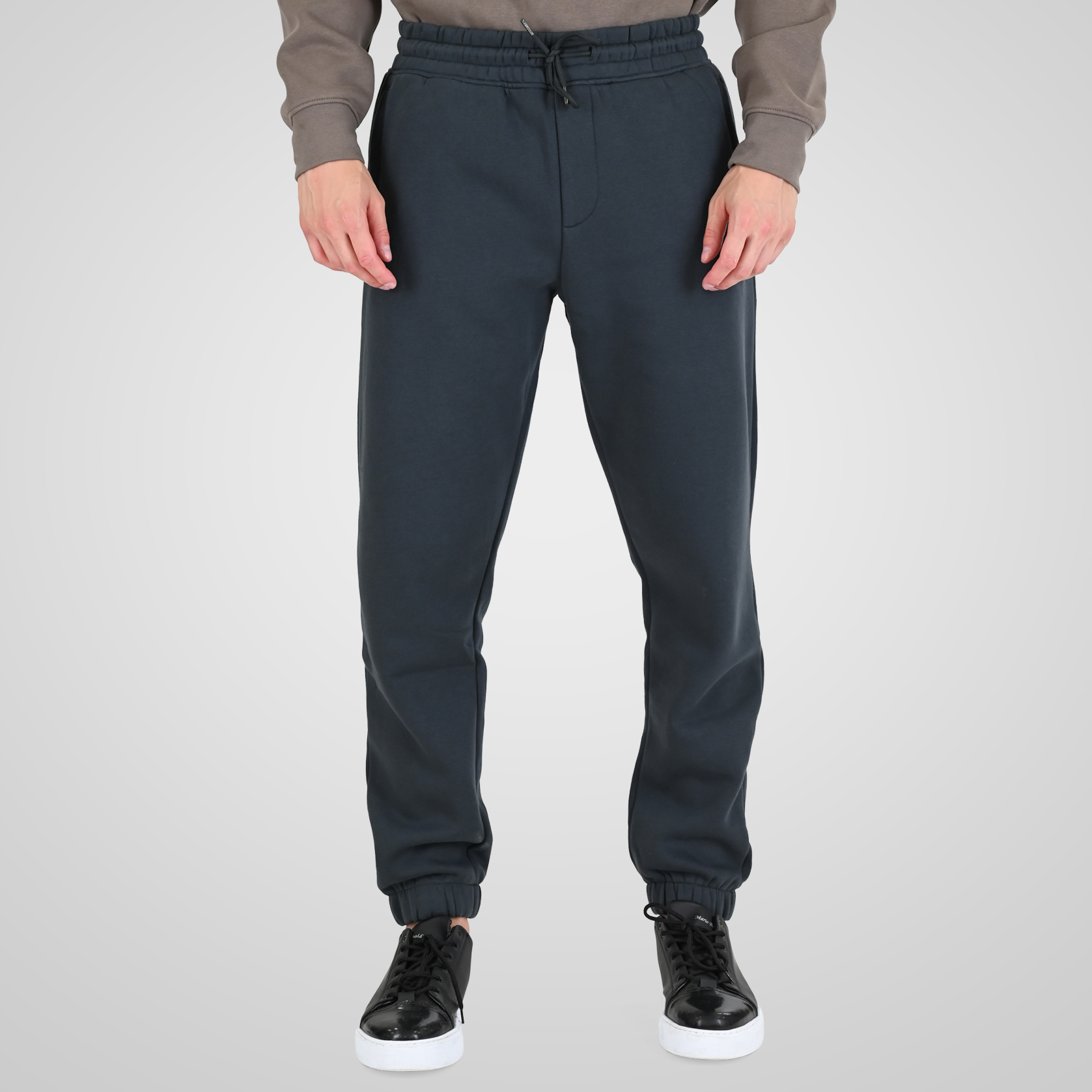 262RPAN-6045 JOGGER PANTS WITH ELASTIC WAISTBAND. HEM AND HIGH DENSITY PRINT (BRUSHED FLEECE) ANTHRACITE - Image 1