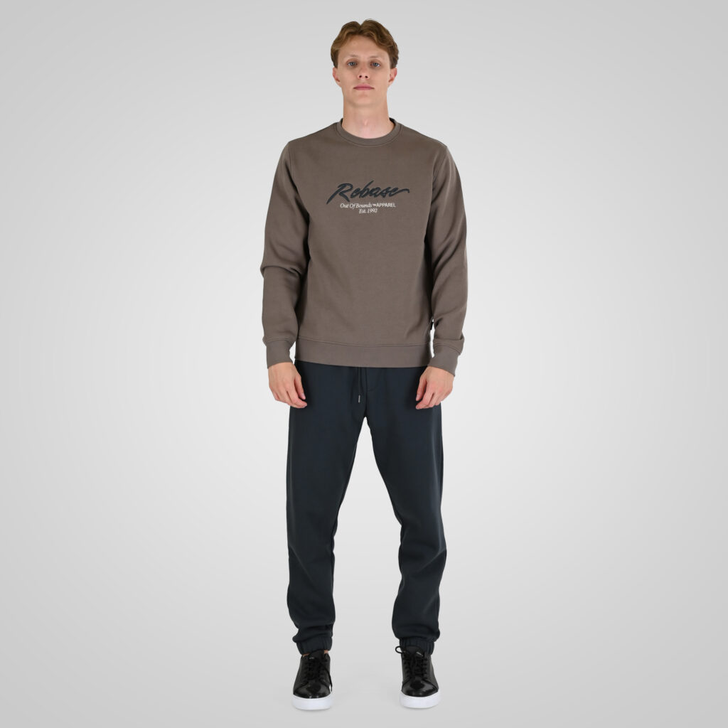 262RPAN-6045 JOGGER PANTS WITH ELASTIC WAISTBAND. HEM AND HIGH DENSITY PRINT (BRUSHED FLEECE) ANTHRACITE