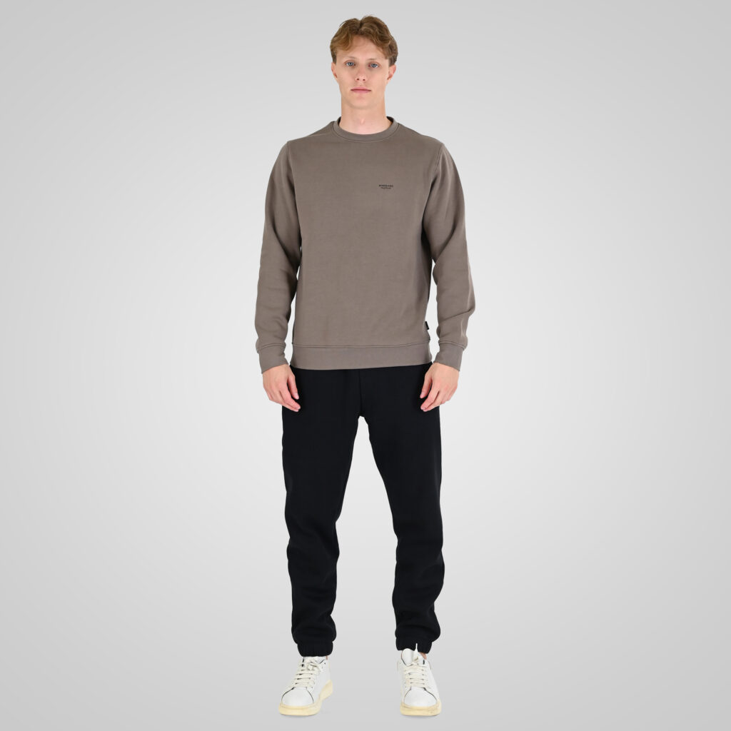 262RPAN-6045 JOGGER PANTS WITH ELASTIC WAISTBAND. HEM AND HIGH DENSITY PRINT (BRUSHED FLEECE) BLACK