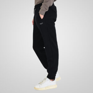 262RPAN-6045 JOGGER PANTS WITH ELASTIC WAISTBAND. HEM AND HIGH DENSITY PRINT (BRUSHED FLEECE) BLACK - Image 3