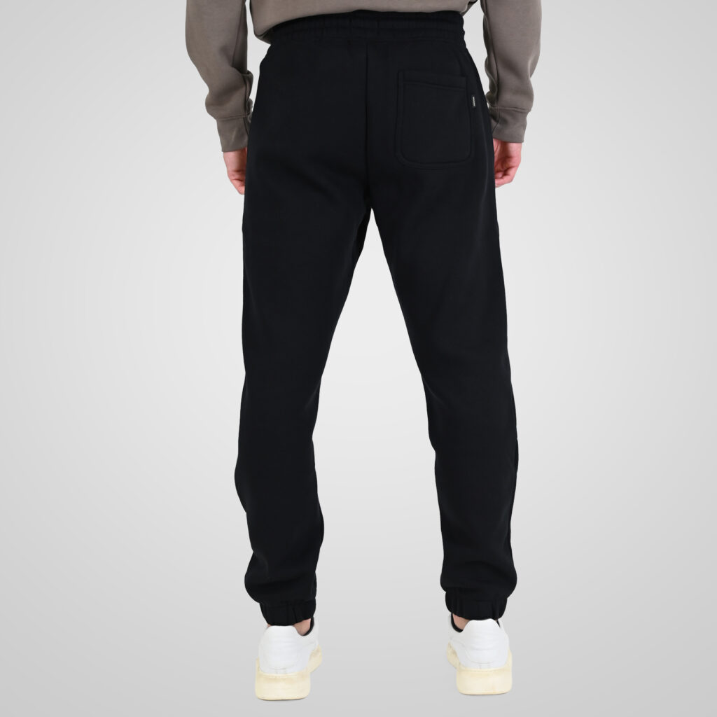 262RPAN-6045 JOGGER PANTS WITH ELASTIC WAISTBAND. HEM AND HIGH DENSITY PRINT (BRUSHED FLEECE) BLACK