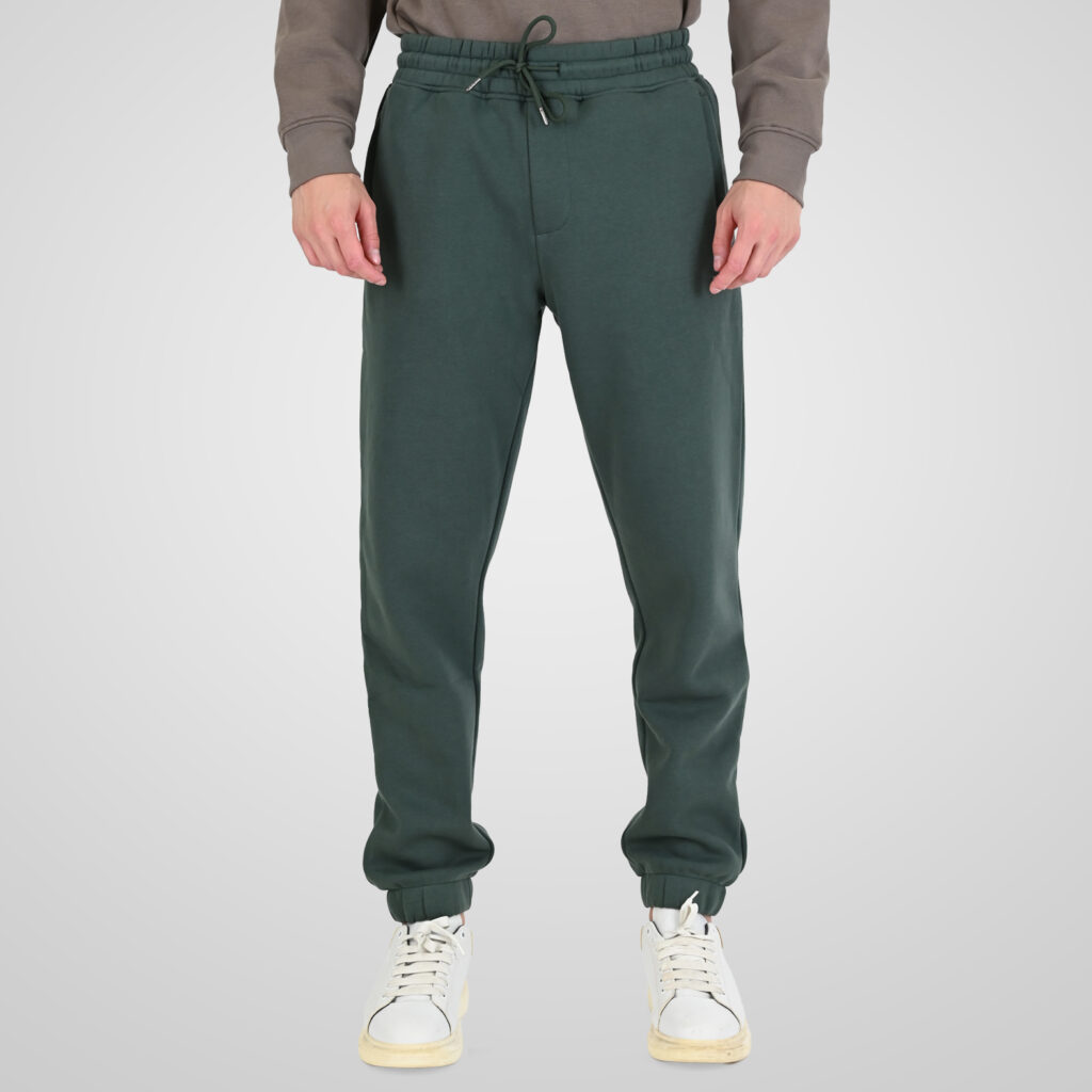 262RPAN-6045 JOGGER PANTS WITH ELASTIC WAISTBAND. HEM AND HIGH DENSITY PRINT (BRUSHED FLEECE) MOSS GREEN