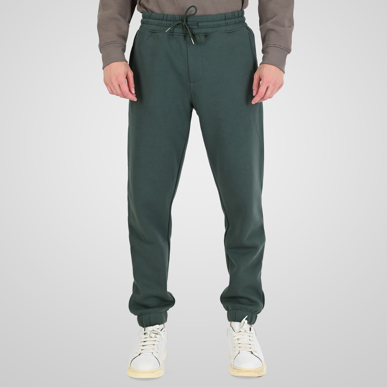 262RPAN-6045 JOGGER PANTS WITH ELASTIC WAISTBAND. HEM AND HIGH DENSITY PRINT (BRUSHED FLEECE) MOSS GREEN - Image 1