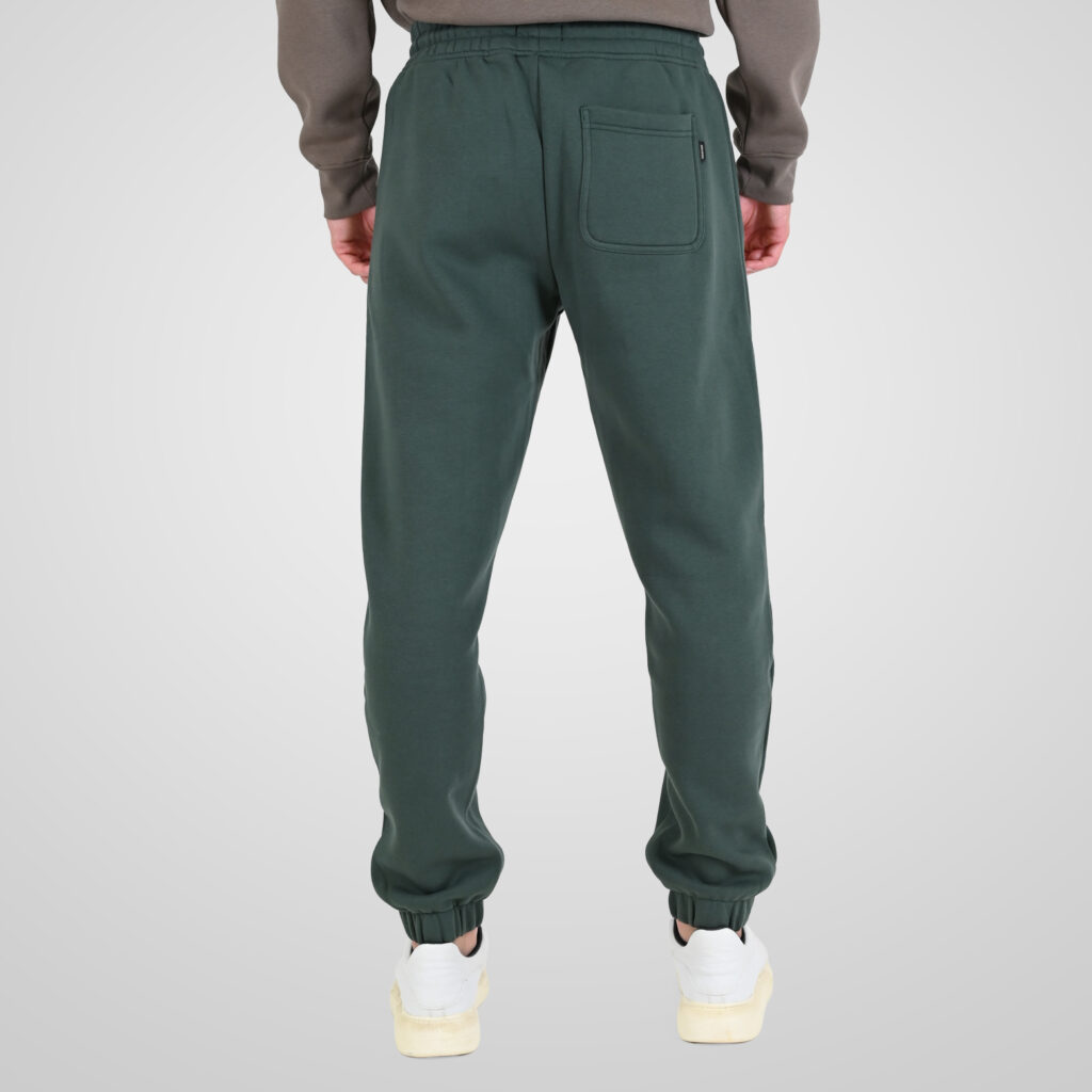 262RPAN-6045 JOGGER PANTS WITH ELASTIC WAISTBAND. HEM AND HIGH DENSITY PRINT (BRUSHED FLEECE) MOSS GREEN