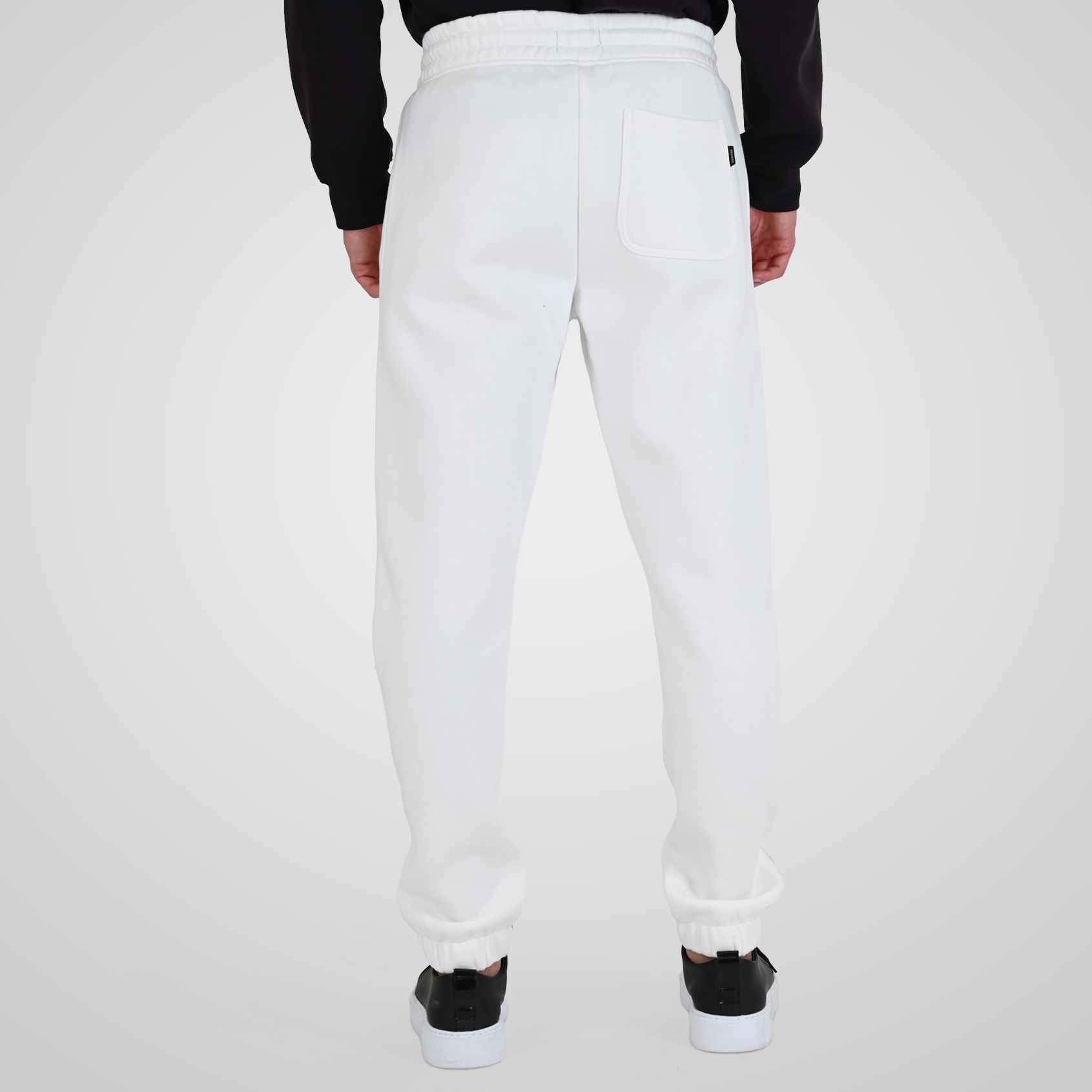 262RPAN-6045 JOGGER PANTS WITH ELASTIC WAISTBAND. HEM AND HIGH DENSITY PRINT (BRUSHED FLEECE) OFF WHITE - Image 4