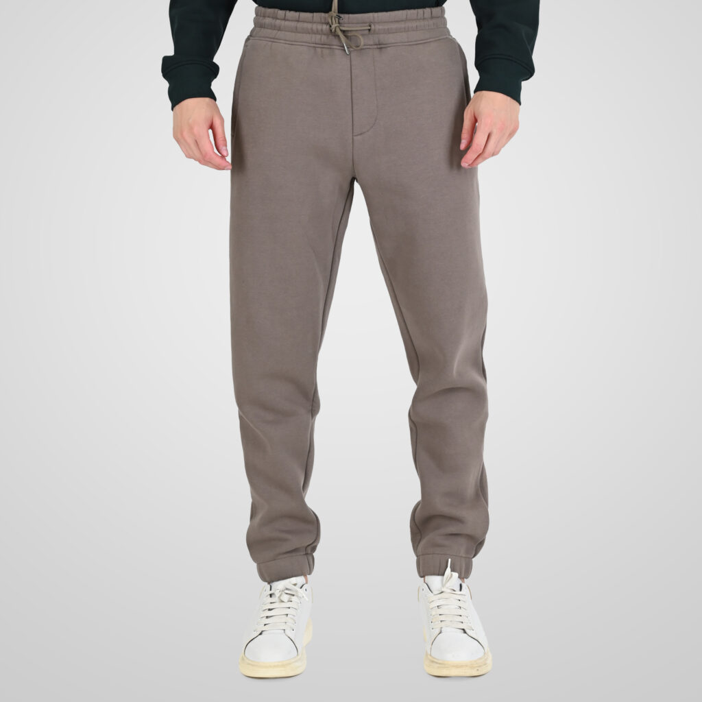 262RPAN-6045 JOGGER PANTS WITH ELASTIC WAISTBAND. HEM AND HIGH DENSITY PRINT (BRUSHED FLEECE) TAUPE
