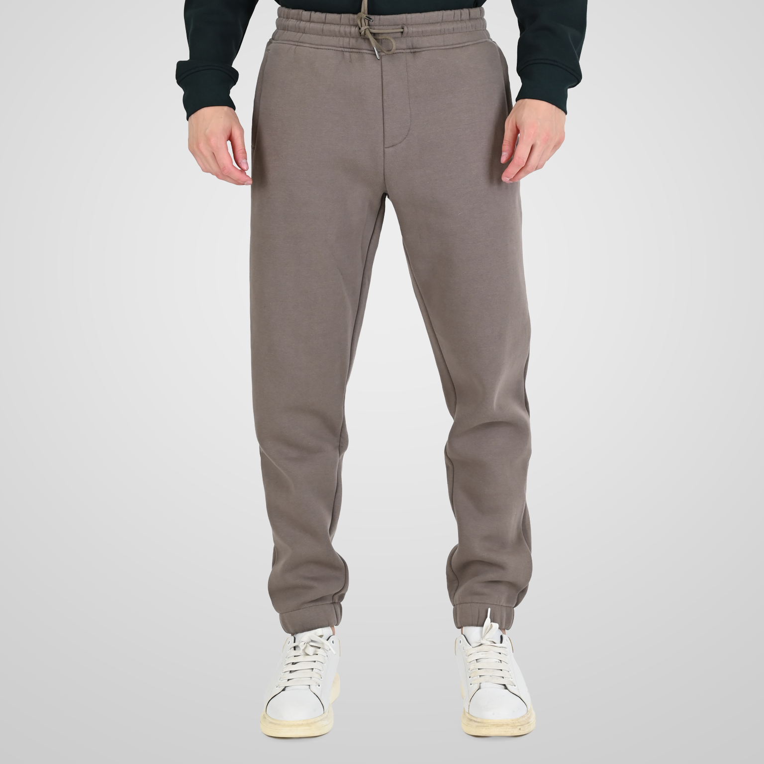 262RPAN-6045 JOGGER PANTS WITH ELASTIC WAISTBAND. HEM AND HIGH DENSITY PRINT (BRUSHED FLEECE) TAUPE - Image 1