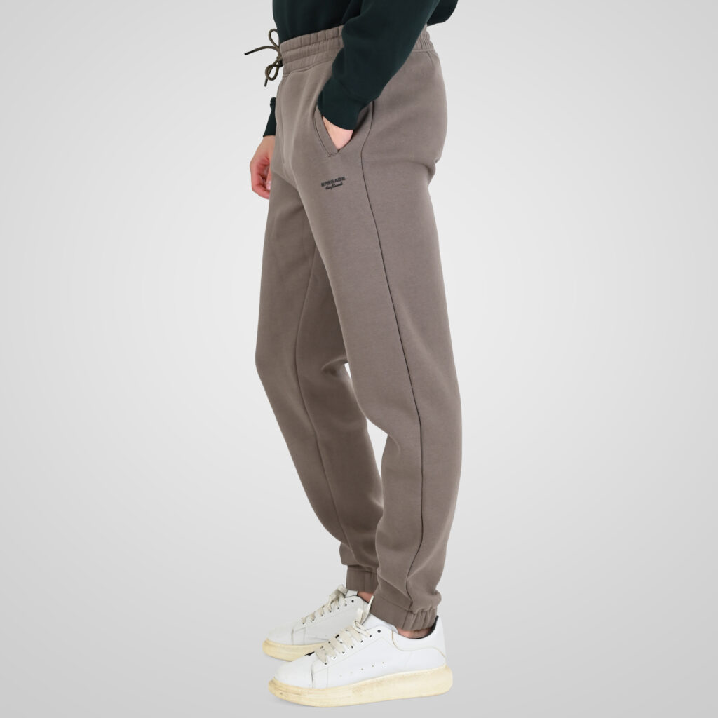 262RPAN-6045 JOGGER PANTS WITH ELASTIC WAISTBAND. HEM AND HIGH DENSITY PRINT (BRUSHED FLEECE) TAUPE