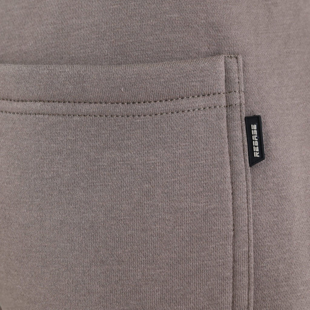 262RPAN-6045 JOGGER PANTS WITH ELASTIC WAISTBAND. HEM AND HIGH DENSITY PRINT (BRUSHED FLEECE) TAUPE