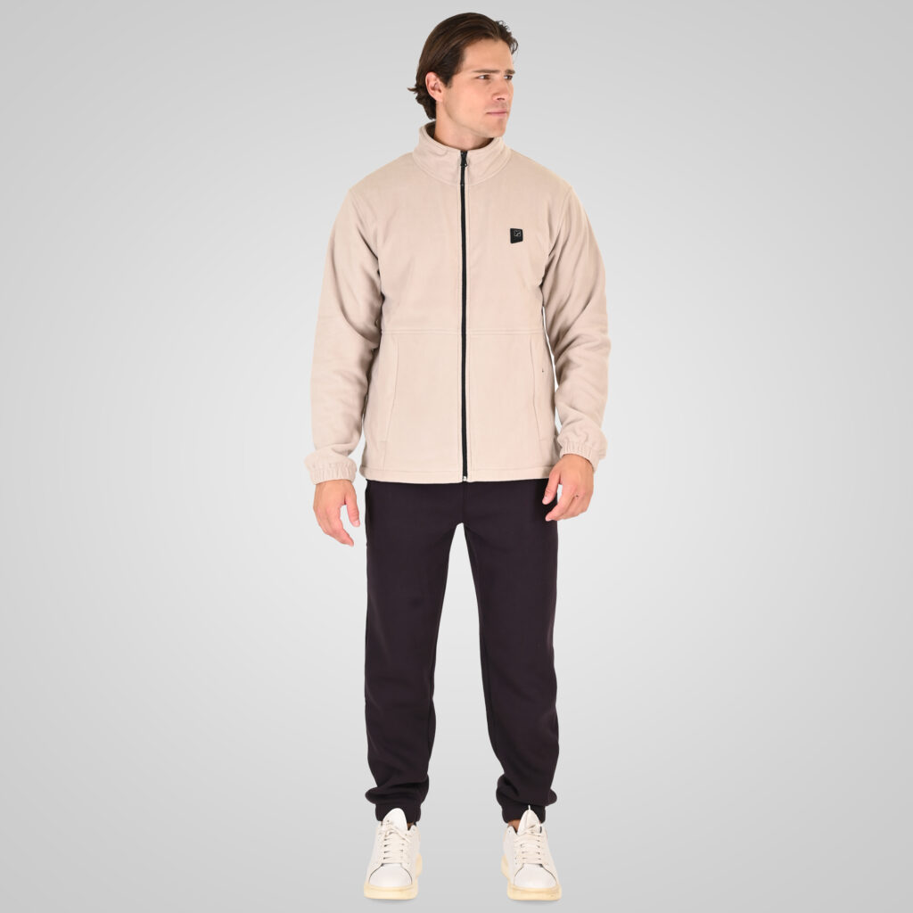 262RPAN-6046 JOGGER PANTS WITH ELASTIC WAISTBAND. HEM. HIGH DENSITY PRINT AND ZIPPERED POCKETS (BRUSHED FLEECE) AUBERGINE