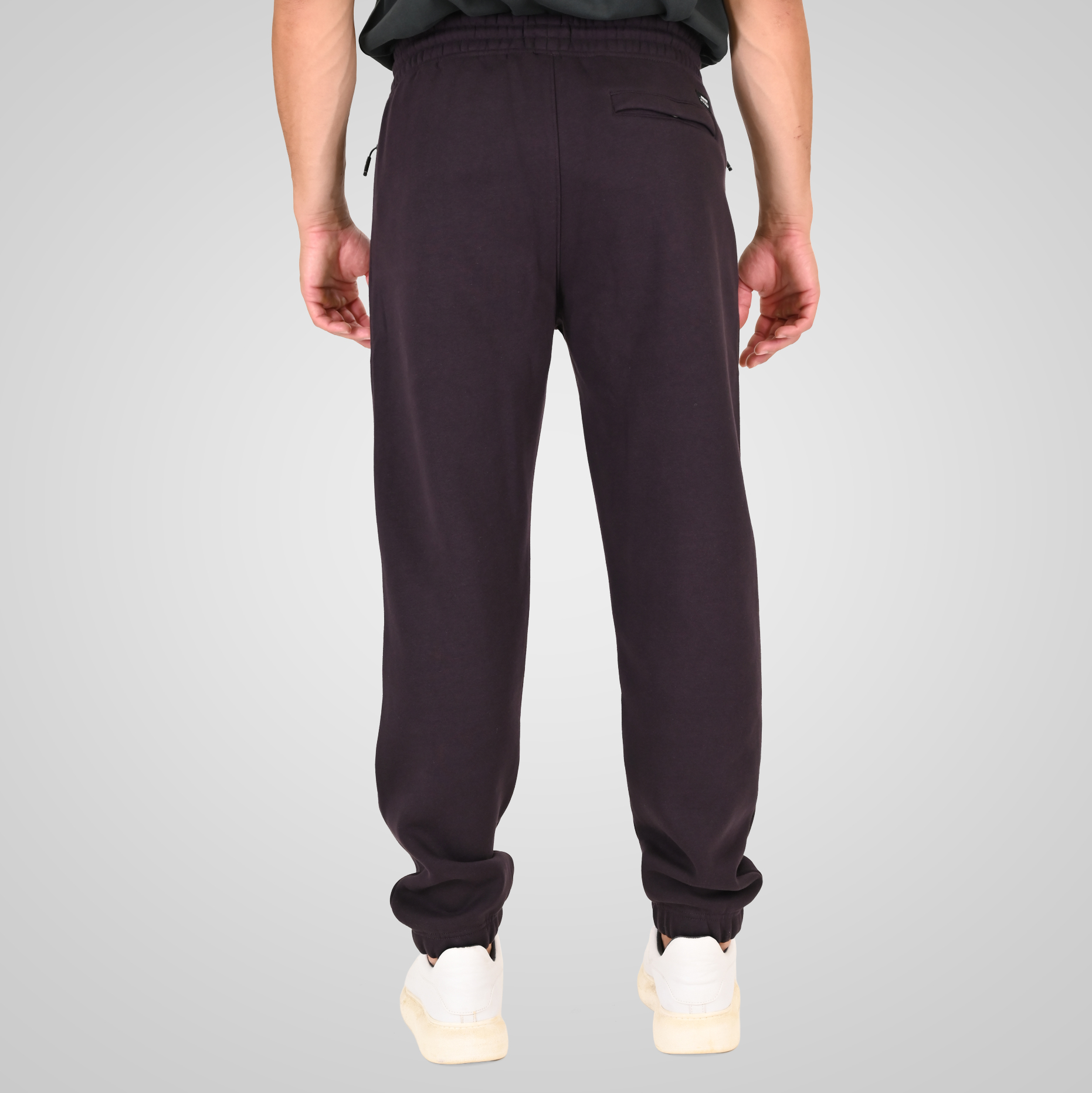 262RPAN-6046 JOGGER PANTS WITH ELASTIC WAISTBAND. HEM. HIGH DENSITY PRINT AND ZIPPERED POCKETS (BRUSHED FLEECE) AUBERGINE - Image 4