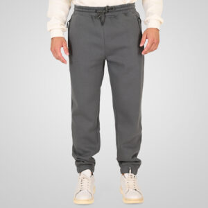 262RPAN-6046 JOGGER PANTS WITH ELASTIC WAISTBAND. HEM. HIGH DENSITY PRINT AND ZIPPERED POCKETS (BRUSHED FLEECE) CLOUDY GREY